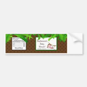 Etiket op flesje aap Oerwoud Safari dierentuin Bumpersticker