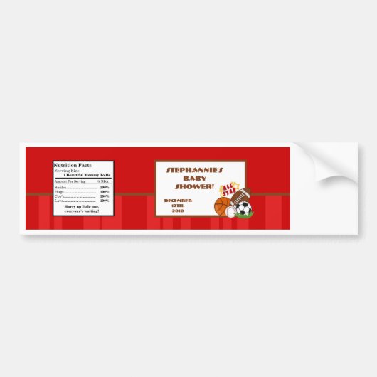 Etiket op flesje All-Star Red Bumpersticker (Voorkant)