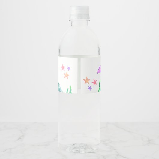 Etiket op flesje Mermaid Party Water (Achterkant)