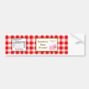 Etiket op flesje Rood Barn Farm Dieren Bumpersticker