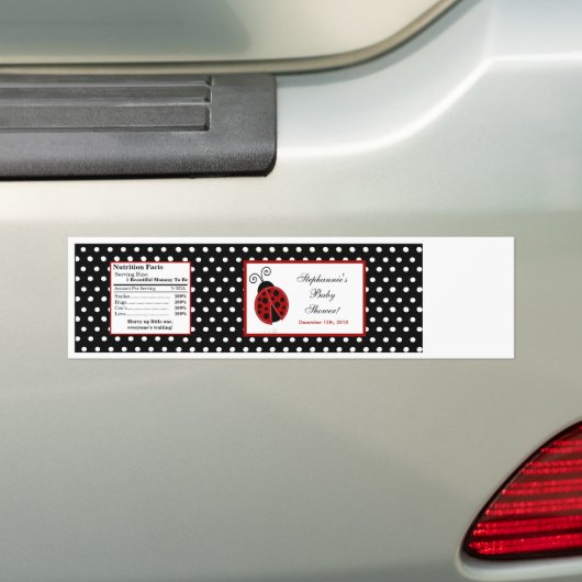 Etiket op flesje Rood Ladybug Bumpersticker (Op auto)