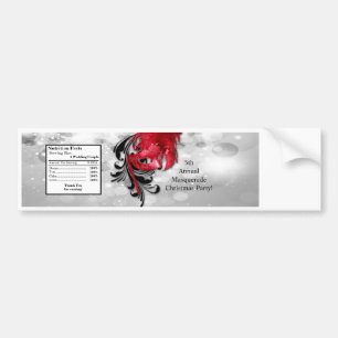 Etiket op flesje Rood op Silver Masquerade Bumpersticker