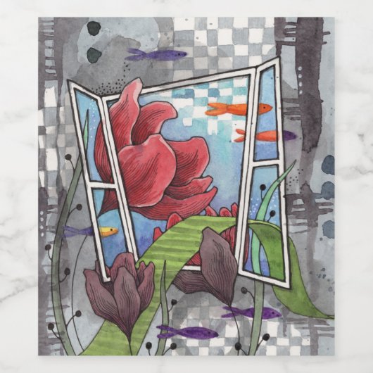 Etiket op flessen voor reizen en dromen (Enkel label)