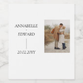 Etiket op foto en Jouw tekst Wijn Fles (Enkel label)