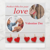 Etiket op foto en Jouw tekst Wijn Fles (Enkel label)