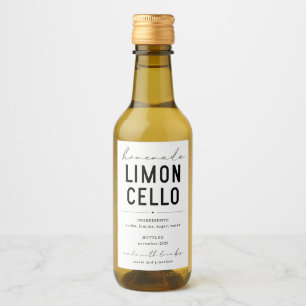 Etiket op gepersonaliseerde glazen flesje Limoncel