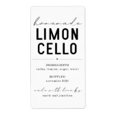 Etiket op gepersonaliseerde glazen flesje Limoncel (Voorkant)