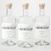 Etiket op gepersonaliseerde glazen flesje Limoncel (Flessen)