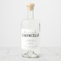 Etiket op gepersonaliseerde glazen flesje Limoncel