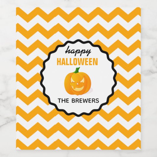 Etiket op gepersonaliseerde halloween-wijnflesje (Enkel label)