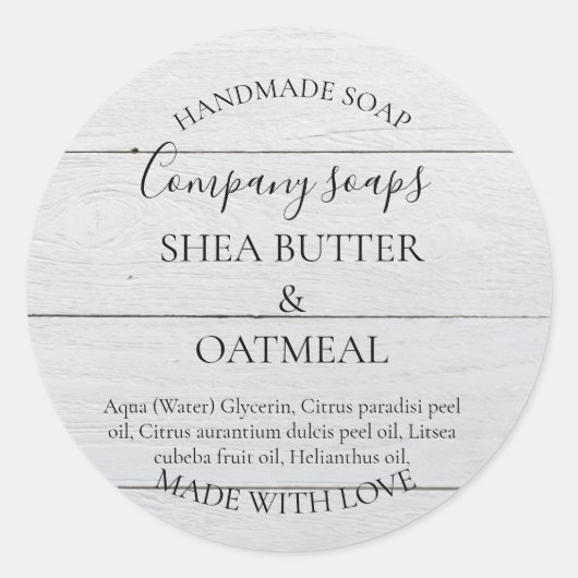 Etiket op gepersonaliseerde thuisgemaakte Dish Soa (Voorkant)