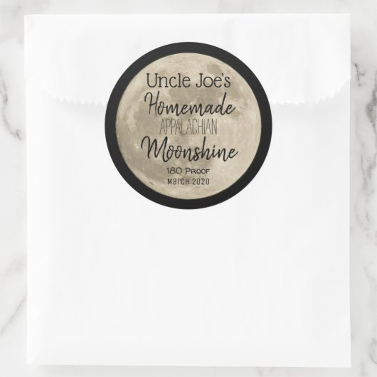 Etiket op gepersonaliseerde thuisgemaakte moonshin (Tas)
