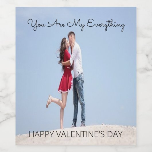 Etiket op gepersonaliseerde Valentijnsdag Wijn (Enkel label)