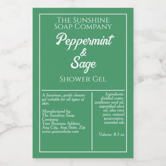 Etiket op groene en witte waterdichte cosmetische (Enkel label)