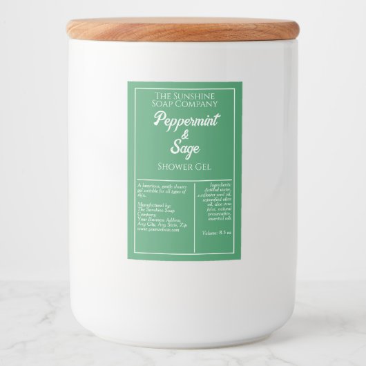 Etiket op groene en witte waterdichte cosmetische (Voorkant)