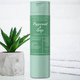 Etiket op groene en witte waterdichte cosmetische 