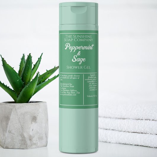 Etiket op groene en witte waterdichte cosmetische