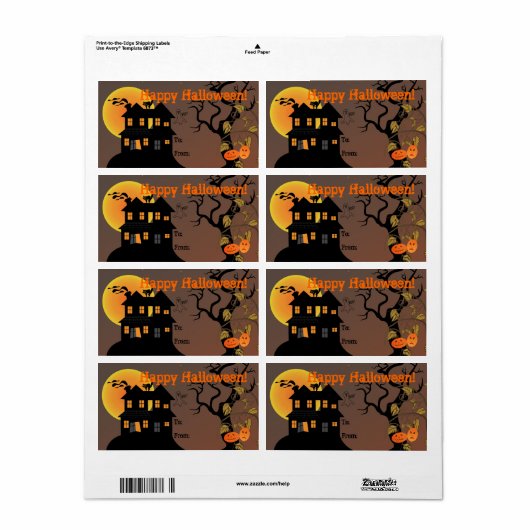 Etiket op halloween Gift Label (Full Sheet)