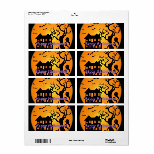 Etiket op halloween Gift Label (Full Sheet)
