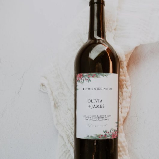 Etiket op het etiket van de kerstwijnfles Sjabloon