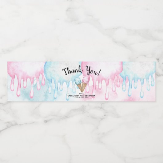 Etiket op het flesje van ijsje voor geslacht. (Enkel label)