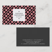 Etiket op het vierkant 03a - Domino Patchwork - Ro Visitekaartje (Voorkant / Achterkant)