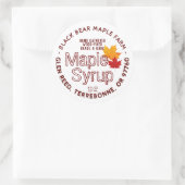 Etiket op houtslijmhuls met leder (Tas)