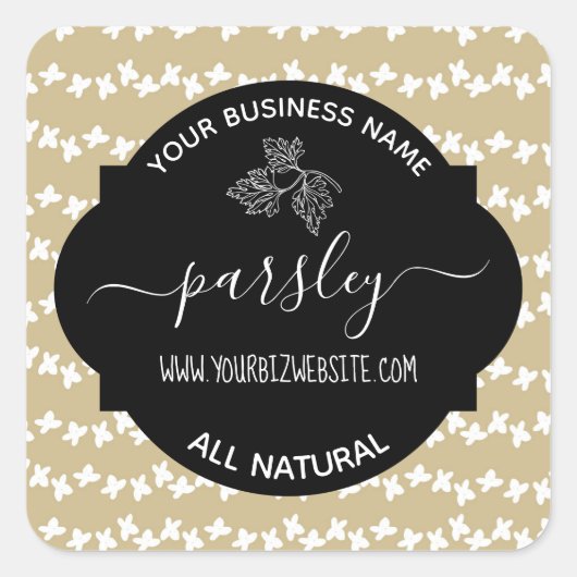 Etiket op kruid- en specerijkarnar (Voorkant)