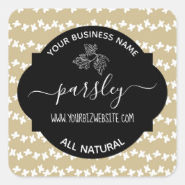 Etiket op kruid- en specerijkarnar