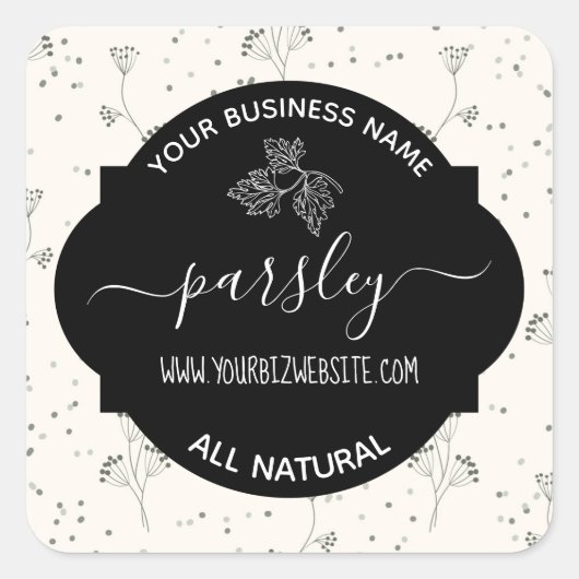 Etiket op kruid- en specerijkarnar (Voorkant)