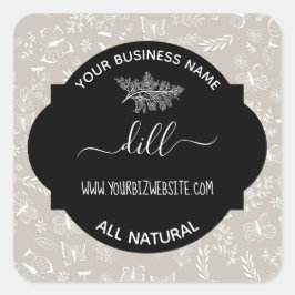 Etiket op kruid- en specerijkarnar