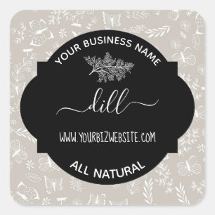 Etiket op kruid- en specerijkarnar