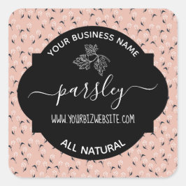 Etiket op kruid- en specerijkarnar