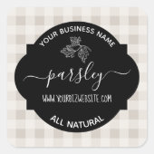 Etiket op kruid- en specerijkarnar (Voorkant)