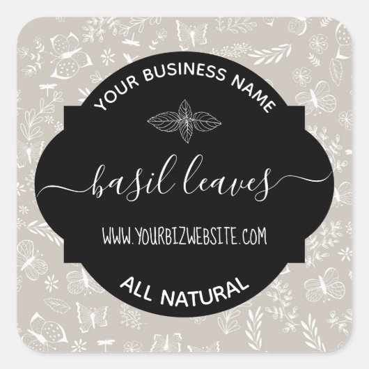 Etiket op kruid- en specerijkarnar (Voorkant)