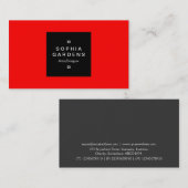 Etiket op kwadraten 01 - Rood Visitekaartje (Voorkant / Achterkant)