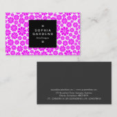 Etiket op kwadraten 01a - 8 Petals - Magenta op Wi Visitekaartje (Voorkant / Achterkant)