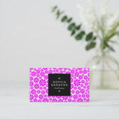 Etiket op kwadraten 01a - 8 Petals - Magenta op Wi Visitekaartje (Staand voorkant)