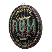 Etiket op maat gesneden Caribische rum-liquor-fles Dartbord (Voorkant Rechts)