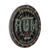 Etiket op maat gesneden Caribische rum-liquor-fles Dartbord (Voorkant Links)