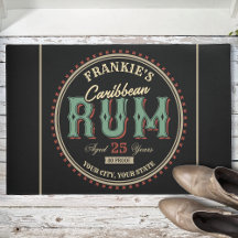 Etiket op maat gesneden Caribische rum-liquor-fles