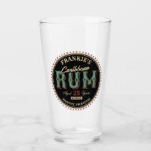 Etiket op maat gesneden Caribische rum-liquor-fles