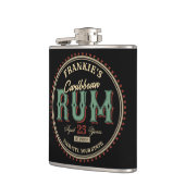 Etiket op maat gesneden Caribische rum-liquor-fles Heupfles (Links)