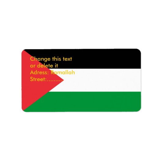 Etiket op maat met de vlag van Palestina (Voorkant)