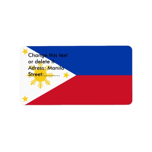 Etiket op maat met vlag van de Filipijnen (Voorkant)