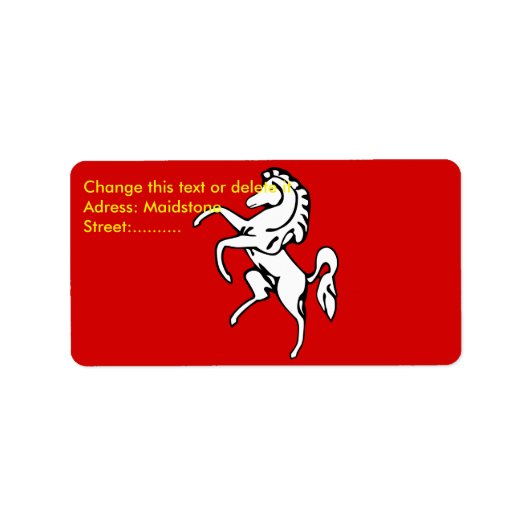 Etiket op maat met vlag van Kent County, Engeland (Voorkant)