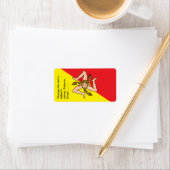 Etiket op maat met vlag van Sicilië, Italië (Insitu)