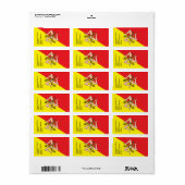 Etiket op maat met vlag van Sicilië, Italië (Full Sheet)