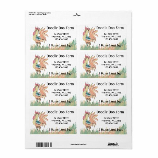 Etiket op maat voor rooster (Full Sheet)