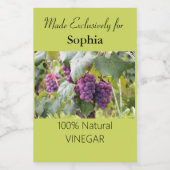 Etiket op Paars en groene azijn (Enkel label)